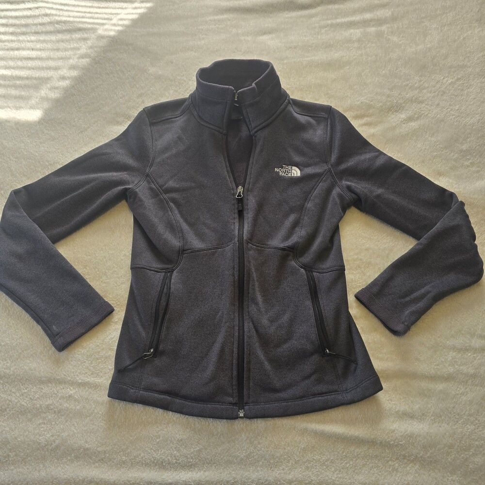 The North Face Jacket Womens Small Gray Charcoal Fleece Full Zip Front Pockets